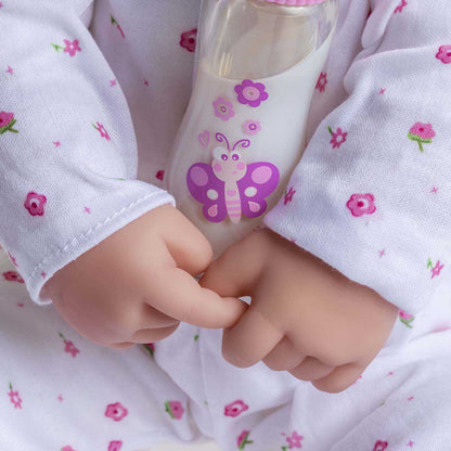 Muñeca La Baby rosa 51 cm para dormir con pijama, chupete y biberón