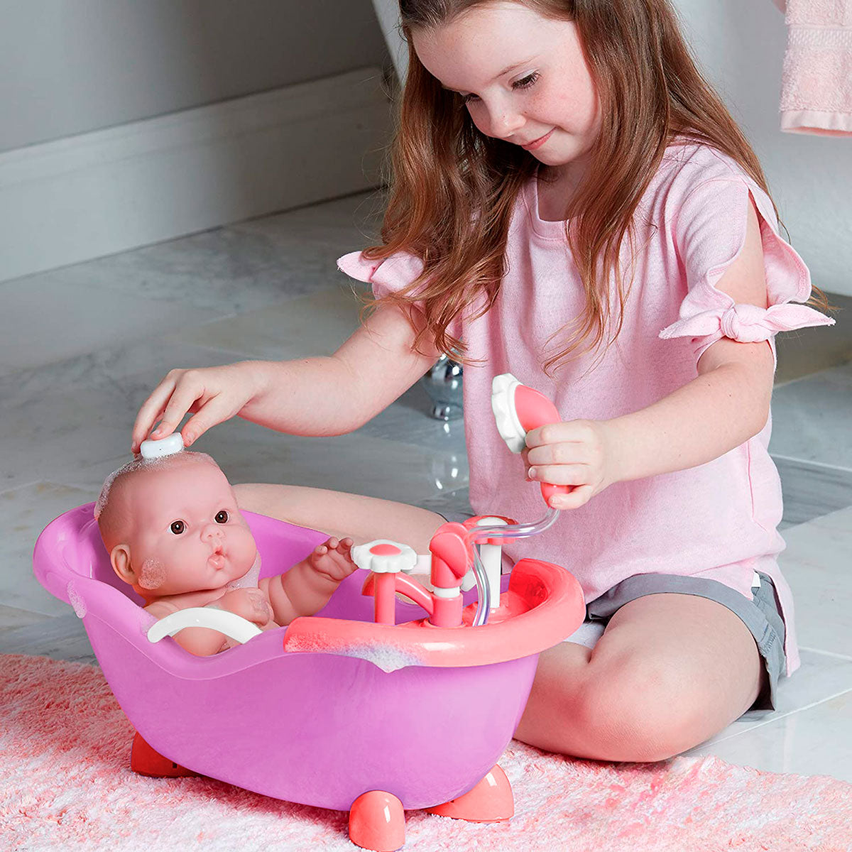 Doll with bathtub and accessories