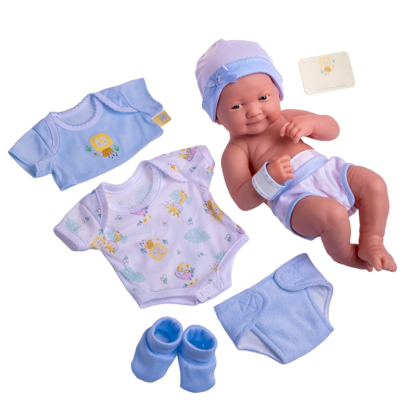 Muñeca con set de ropa azul