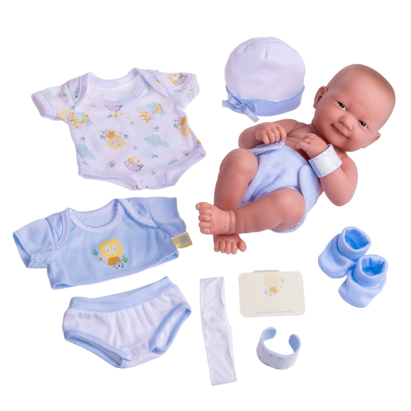 Muñeca con set de ropa azul