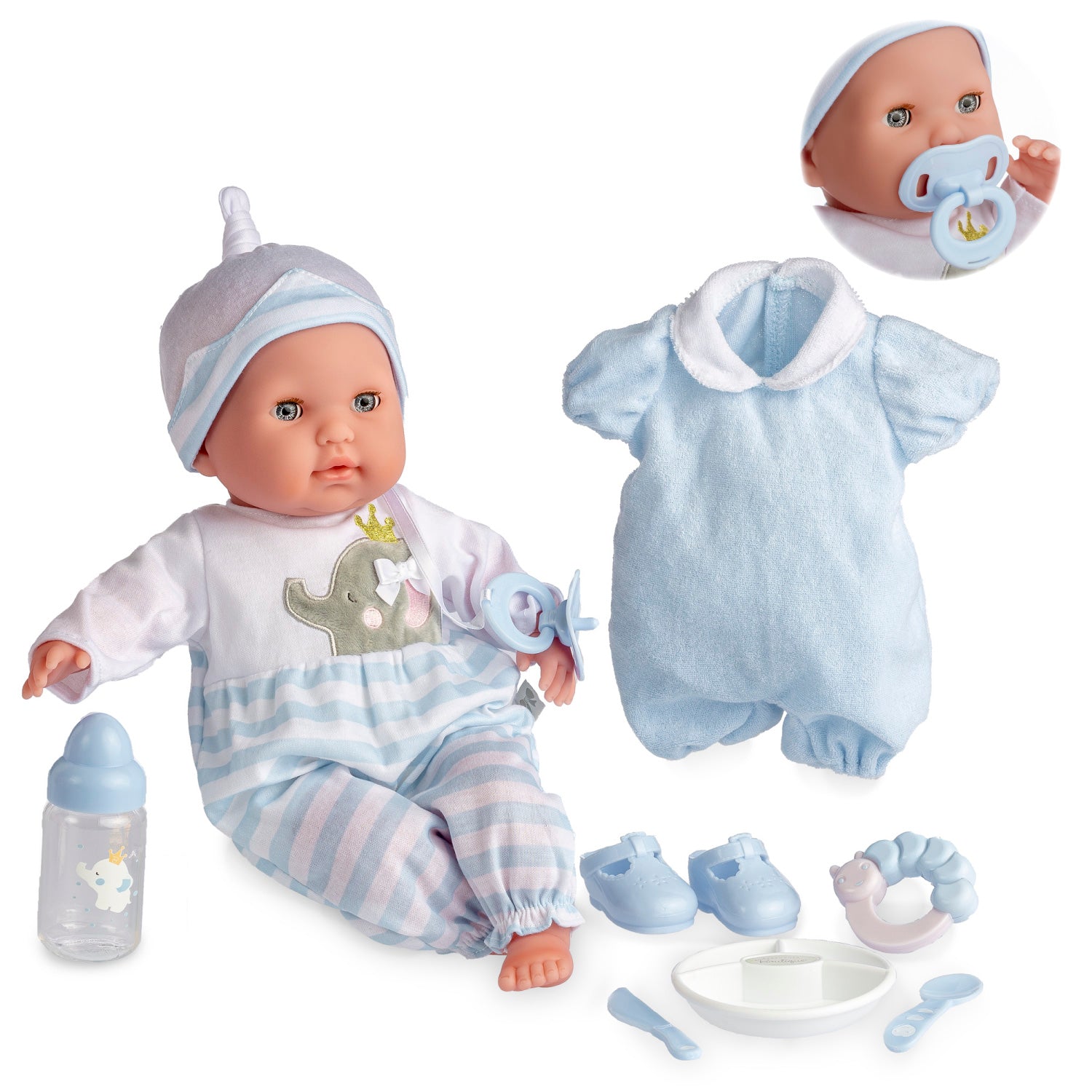 La muneca Berenguer Boutique de la marca JC Toys mide 38 cm y presenta unos detalles delicados y finos que otorgan naturalidad al bebe.a JC Toys Spain S.L