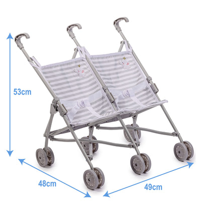 Umbrella Mode Folding Walking Twin Chair for Dolls up to 45 cm