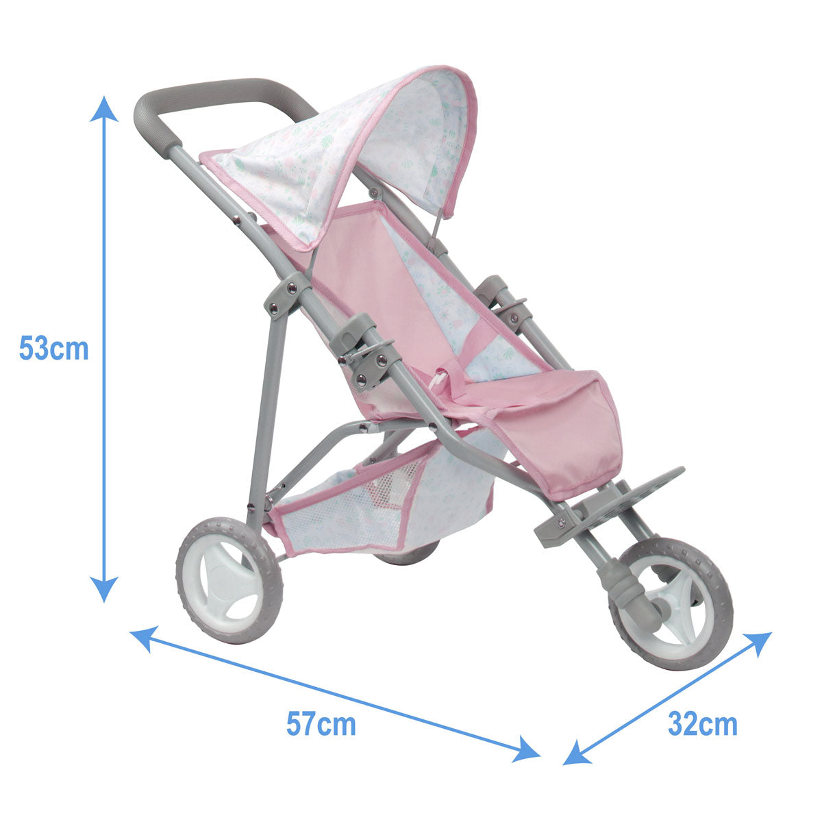 3-wheel folding walking chair for dolls up to 45 cm