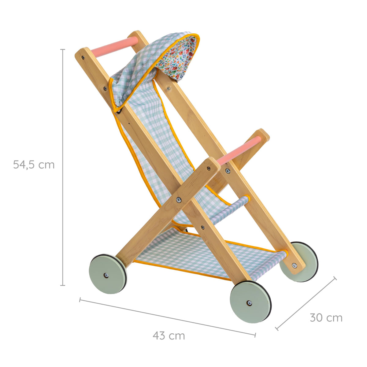 Folding wooden stroller