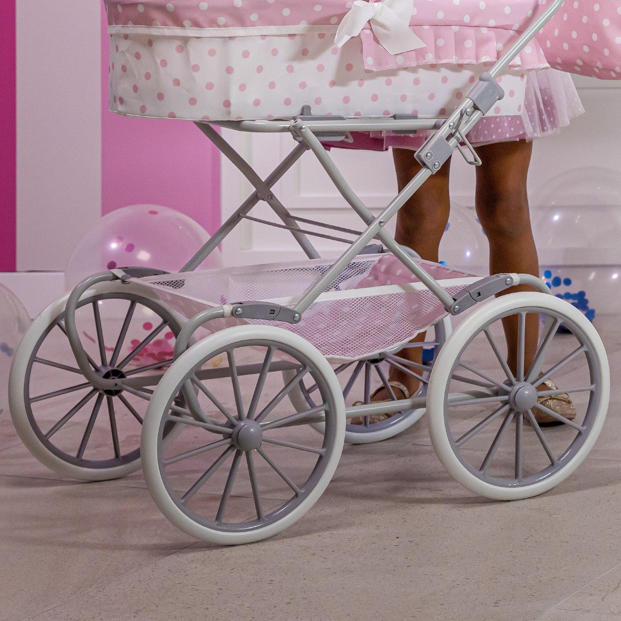 Carro de paseo con lunares con bolsa de paseo para mu ecas de